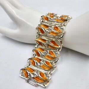 Chunky Silver & Orange Bracelet